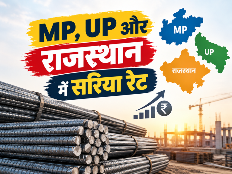 MP, UP और राजस्थान में सरिया रेट 2026: आज का भाव प्रति किलो और प्रति टन