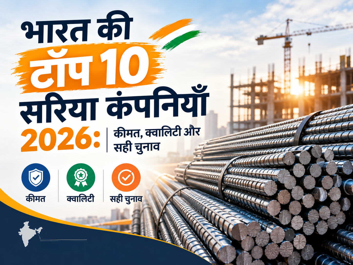 भारत की टॉप 10 सरिया कंपनियाँ 2026: कीमत और क्वालिटी